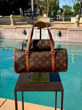 Louis Vuitton Papillon 30 Monogram Barrel Bag w/ Mini Pouch